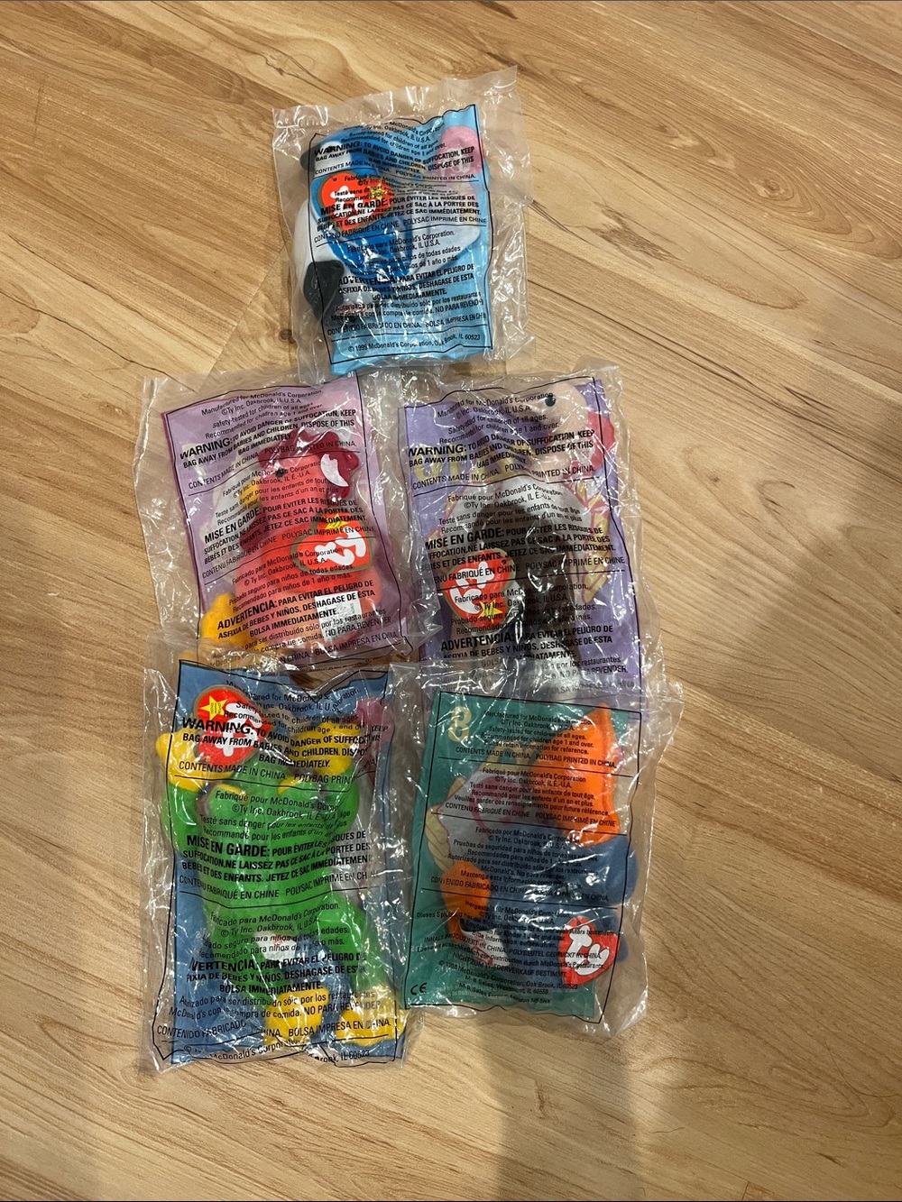 Ty Beanie Babies Plush Pack - Frog Pelican Ostrich Chicken Blue Jay